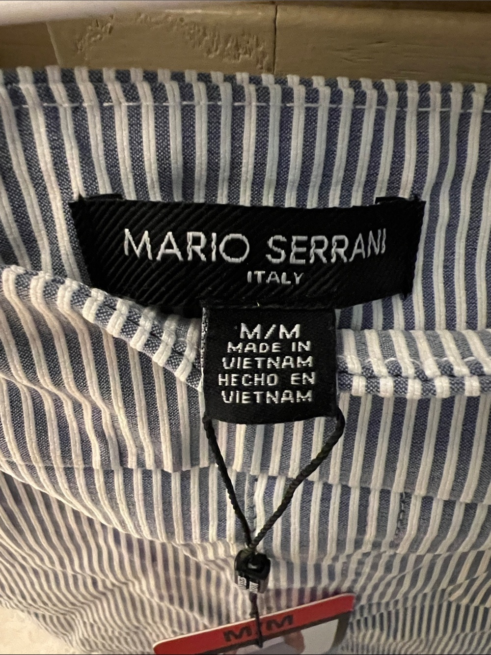 Mario Serrani Navy & White Pinstripe Cropped Pants - Picture 2 of 4